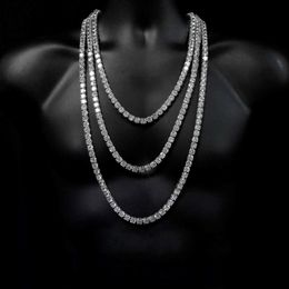 2019 Hip hop tennis chain necklace with cz paved for men Jewellery with white gold plated long chain tennis necklace mens Jewellery K5540 290b