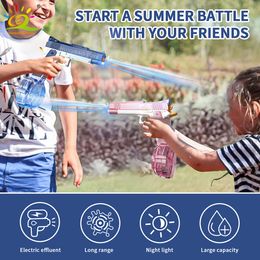Boy M1911 Electric Automatic Combat Light Water Gun Summer Outdoor Beach Fantasy Fire Water Fight Shooting Game Toy for Children