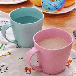 Cups Saucers Eco-Friendly Wheat Straw Cup Nordic Style Plastic Tea Coffee Milk Drink Toothbrush For Home Bathroom