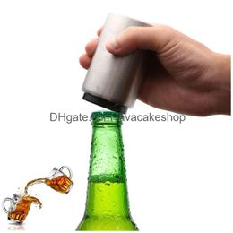 Openers Creative Stainless Steel Bottle Opener Beer Matic Press-Type Spring Juice Drinking Cap Rre12868 Drop Delivery Home Garden Kitc Dhk6G