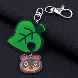Animal Crossing Keychain Game Kawaii Acrylic Pendant Keyring Jewelry For Fans Christmas Gift Halloween Birthday Accessories