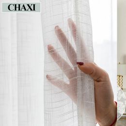 CHAXI Modern Window Tulle Curtains for Living Room Modern Organza Voile Simple Sheer Curtains for Bedroom Blinds Kitchen Panel 240529