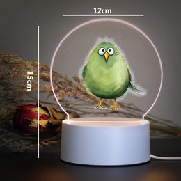 Funny little birds 3D Night Light Bedside Lamp For Children Bedroom Decor Birthday Gift Color Changeable Table Lamp