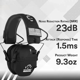 Tactical Electronic Shooting Earmuff Case Anti-noise Headphone Sound Amplification Hearing Protection Headset Foldable with bag 240529