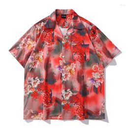 Men's Casual Shirts Full Printing Beach Men Women Button Down Collar Vintage Hawaiian Shirt