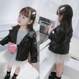 Jackets Baby Girl Boy PU Jacket Spring Autumn Winter Leather Coat Kids Children Outfits Clothes