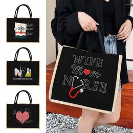 Shopping Bags Shoulder Bag Women Travel Storage Imitation Sacks Linen Picnic Pouch Interesting Handbag