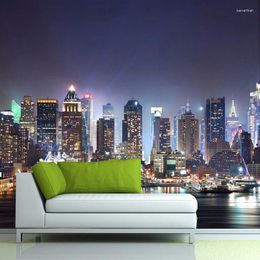 Wallpapers 3d Custom Po Wallpaper York City Night Wall Painting Art Mural Living Room TV Background Papers Home Decor