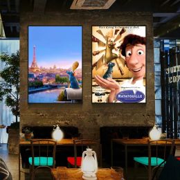 1pc Animated Movies Ratatouille Poster Stickers Art Wall Murals Decor Game Room Decor Gifts Kawaii HD Painting Cat Cars