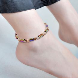 Weight Loss Magnet Anklets for Women Men Colourful Stone Magnetic Therapy Bracelets Anklet Pain Relief Slimming Health Bracelet
