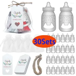 Party Favor 30Sets Baby Shower Decorations Candy Bag Cute Bottle Opener Full Moon Birthday Keepsakes