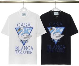 Men's T-shirts Classical White Casa Designer t Shirt Summer Short Sleeve Swan Print Casablanca Women Men Tshirt Par Avion Tee Mens Clothes8czs