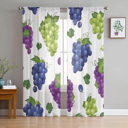 Curtain Farm Grapes Sheer Curtains For Living Room Decoration Window Kitchen Tulle Voile Organza