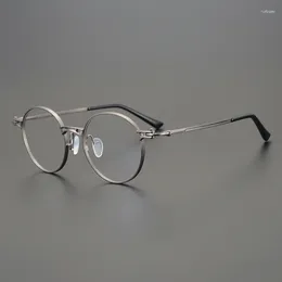 Sunglasses Frames Japanese Pure Titanium Glasses Frame Men Ultralight Prescription Eyeglasses Women Retro Round Optical Eyewear Blue Light