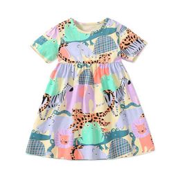 Girl's Dresses Little Maven 2024 Baby Girls Casual Clothing Cotton Cute Childrens Summer Dress Preschool Babies Children Aged 2 to 7 H240529 UUTF