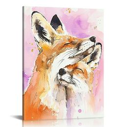 . Mom and baby. Watercolour Art Print, poster on Fine Art thick Watercolour paper for childrens kids room, bedroom, bathroom. Wall art decor with Animals for boys, girls.