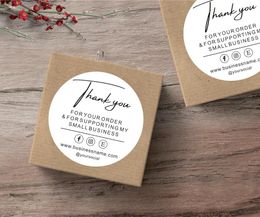 Party Supplies 50pcs 3-10cm Custom Logo Wedding Sticker White Label Floral Thank You Favor Personalized Design Kraft Baking Gift Stickers