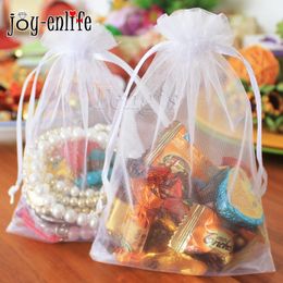 10X15cm 4''X6'' Cheap 100pcs bag Jewelry Packing Drawable Small Sheer casamento Organza Bags White Wedding Gift Bags & Pouches 263A