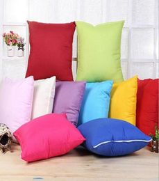 10 Colours Home Sofa Throw Pillowcase Pure Colours Polyester White Pillow Cover Cushion Cover Decor Blank Pillow Case Christmas Deco9918227