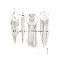 Other Home Decor Weave Angel Wing Star Dream Catcher Moon Tassel Rame Wall Hanging Tapestry Diy Handicraft For Bedroom Living Room Dro Dhbzb