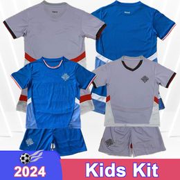 2024 Iceland OSKARSSON Kids Kit Soccer Jerseys National Team FINNSSON B.I.BJARNASON TRAUSTASON Home Away Football Shirt Child Suit Uniforms