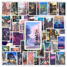 Gift Wrap Lovely Evening Sunset Street Stickers Art Vintage DIY Toy Decorative Decal For Phone Luggage Laptop Scrapbook Waterproof