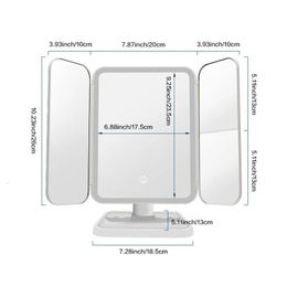 Compact Mirrors Trifold Makeup Mirror Led Lights Dorm Dressing Beauty Light Up Your Fill With Smart Complementary Tri Drop Delivery He Dhykd