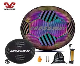 Cool Soccer Ball with Honeycomb Texture Glowing Reflective Multi Colour Reflect Football Size 5 Gift for Adults Youth Kids1267420