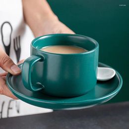 Cups Saucers 250ml Ceramics Cup Saucer Set Heat And Wear Resistance Mugs Tea Milk Coffee Office Afternoon Use Drinking Utensils