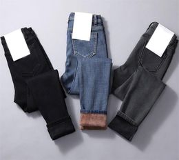 Women High Waist Warm Jeans Pants Thick Plush Lined Skinny Denim Stretchy Trousers NIN668 2012257029493