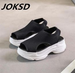 Joksd Fashion Women Sandals For 2019 Breathable Comfort Shopping Ladies Walking Shoes Summer Platform Black Sandal Shoes Sj38 Y1908002791