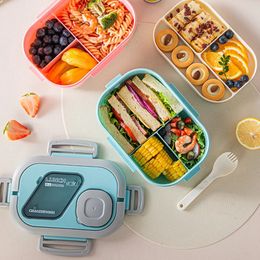 Portable Lunch Box Compartment Bento Carrying Handle Box Reusable Tableware Containers Meal Snack Food Containers YY1259
