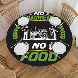 Table Cloth No Farmers Food - Gift Round Greaseproof Christmas Decor For