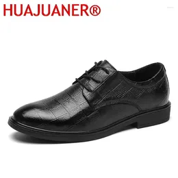 Casual Shoes Mens Dress Genuine Leather Oxfords Business Office Black Brown Lace-Up Men's Formal Wedding Footwear Handmade Loafer