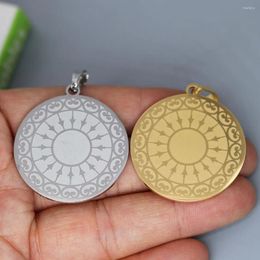 Pendant Necklaces 2Pcs/lot Spiritual Mandala For Necklace Bracelets Jewellery Crafts Making Findings Handmade Stainless Steel Charm