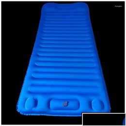 Camp Furniture Outdoor Grass Cam Portable Pedal Type Inflatable Mattress Folding Convenient Moisture-Proof Tent Mat Drop Delivery Spor Dhmsb