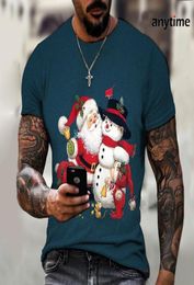 Men039s TShirts 2021 Merry Christmas Festive Graphic T Shirt For Men Funny Fashion Santa Claus Design TShirt Party Loose Clot7774852