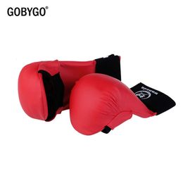 GOBYGO Leather Fighting Fiess Half Finger Women Men Children Karate MMA Boxing Gloves L2405