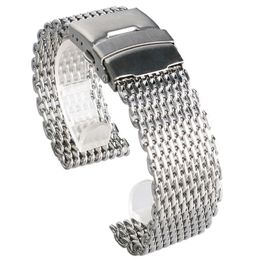 Black Silver Gold 18mm 20mm 22mm 24mm Watch Band Mesh Stainless Steel Strap Wristband Bangle Replacement Wristband Spring Bars 287v