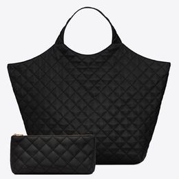 Large Tote Bag Maxi Shopping Bag Quilted Lambskin Leather Handbag Denim Purse Chain Shoulder Bags Fashion Letter Removable Zipper Pouch 316l