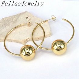 5Pairs Gold Plated Round Ball Hoop Earring Unique Simple Jewellery Luxury Earring Women Daily Fashion Charm Earrings 240529