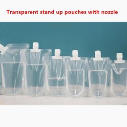 Liquid Packaging Bags 20pcs Transparent Stand Up Pouches with Nozzle - Soy Milk / Yogurt / Juice Beverages Pack-bag with Spout