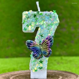 Party Supplies Green Butterfly Children's Birthday Candles 0-9 Number Cake Topper Candle Decoration