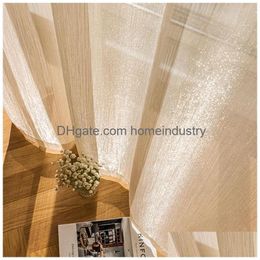 Curtain Nostal Sparkling French Style Tle For Living Room Bright Streamer Voile Sheer Home Decor Customise 230619 Drop Delivery Dhmwu