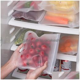 Reusable Grocery Bags S/M/L Eva Food Storage Bag Containers Refrigerator Fresh Fruit Vegetable Sealing Kitchen Organiser Drop Delivery Dhhtx