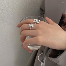 Cluster Rings 925 Sterling Silver Irregular Personality Ring Trendy Girl Niche Design Korean Temperament Fashion Open Double 11 Wholesale