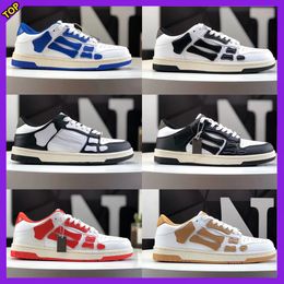 2024 designer womens shoes men sneakers running shoes casual shoes Genuine Leather sneaker luxury fashion Lovers bones Low cut lace up black grey flat Trainer