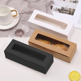 Gift Wrap 20/50pcs Transparent Window Boxes For Wedding Birthday Party Candy Dessert Baking Cake Packaging Box Custom LOGO Paper