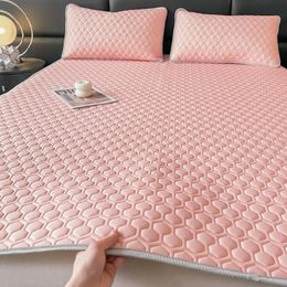 thick latex filled bedding set tactile fabric summer cushion and pillowcase breathable ice silk cooling pad 240508
