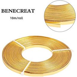 5mm Wide Flat Jewellery Craft Wire 18 Gauge Gold Metal Wire Aluminium Wire for Bezel Bracelet DIY Sculpting Armature